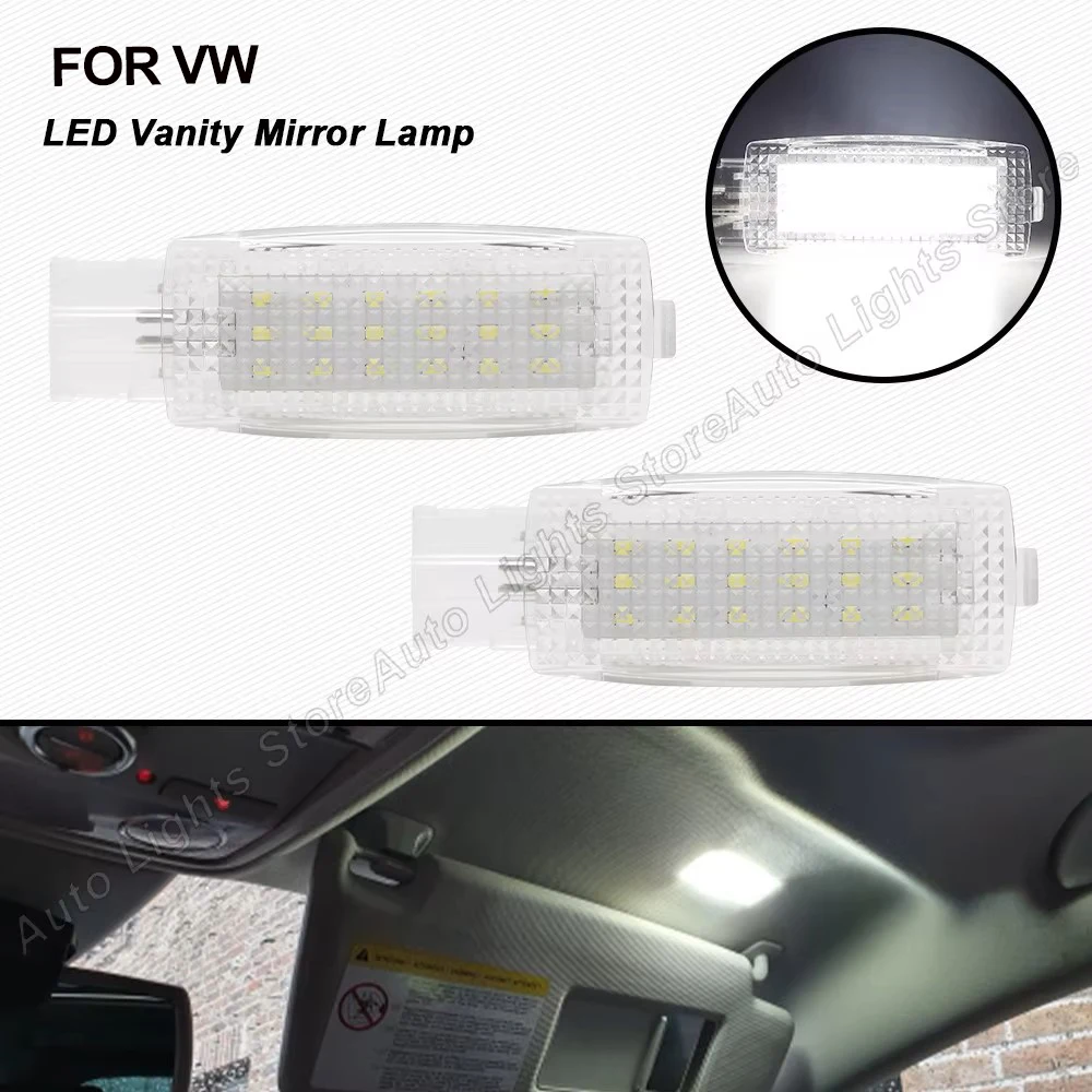 

2PCS LED Interior Lights LED Vanity Mirror Reading Lamp For VW EOS VW Golf 5 6 Plus Jetta Passat CC Polo Scirocco Sharan Tiguan