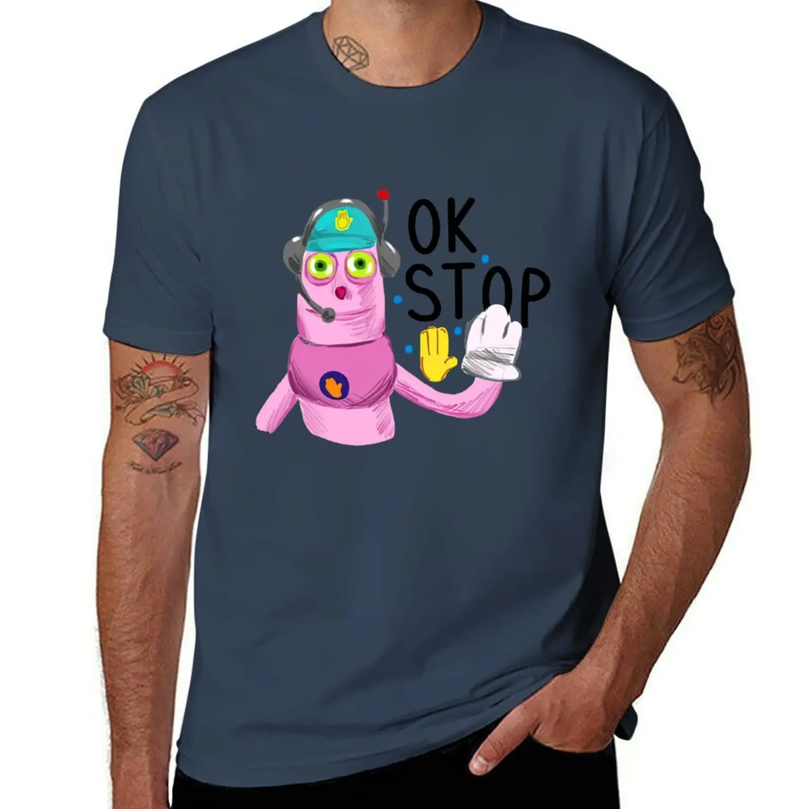 

DHMIS ok stop T-Shirt man graphic t shirt essential t shirt T-Shirt