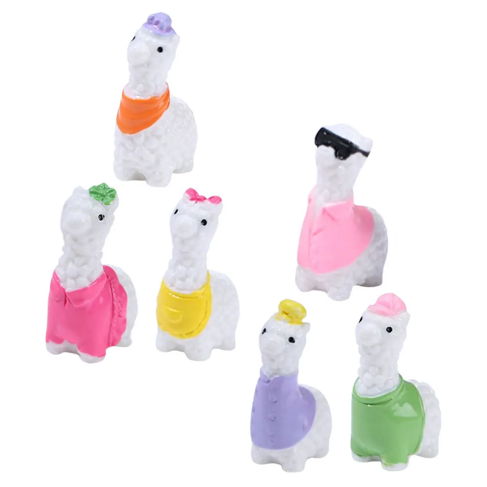 

6pcs Miniature Figurines Miniature Figurines Resin Cute Animal Decor For Garden Desk Bookshelf Farm Landscape Mini Statues