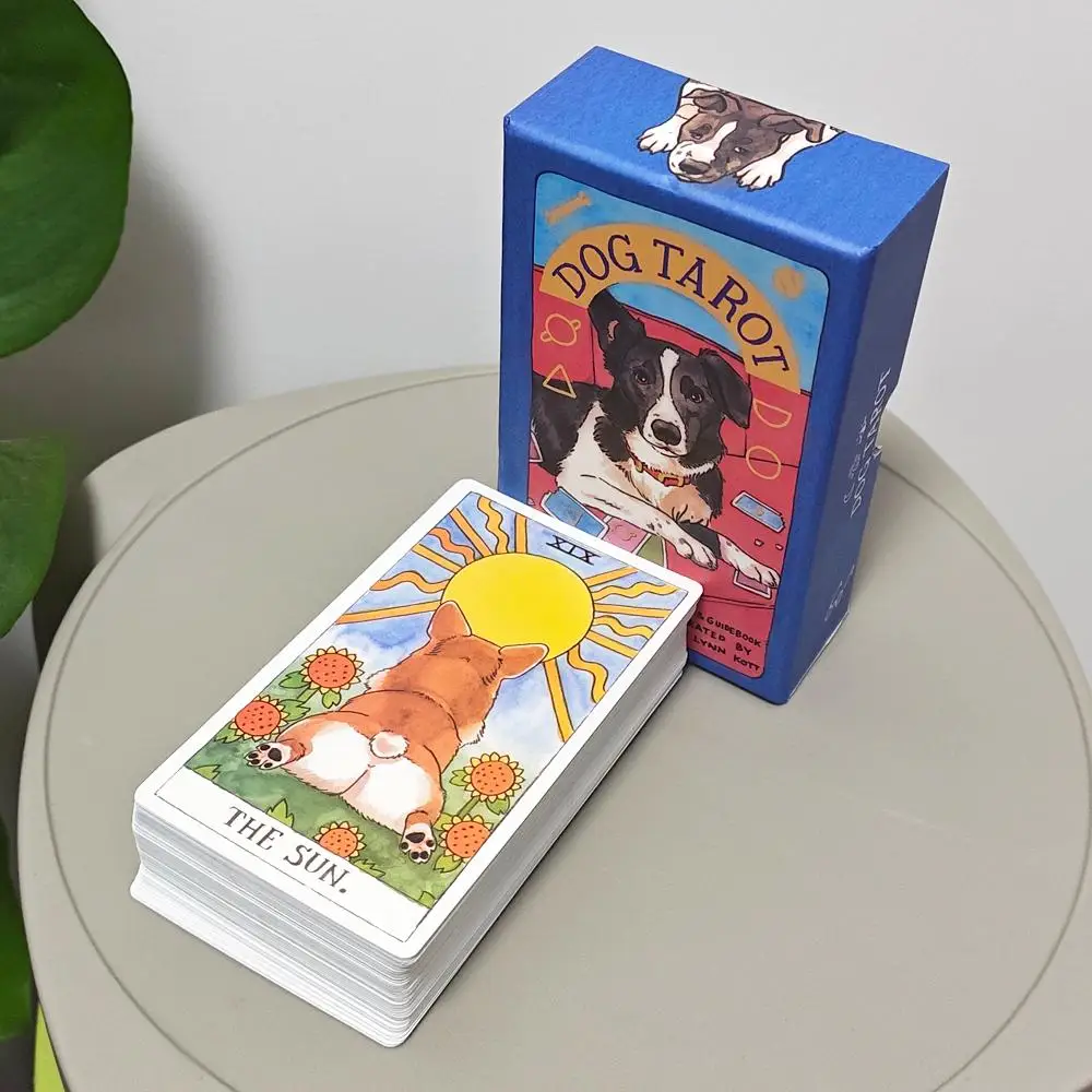 Dog Tarot Deck in Rigid Box, 78 Pcs Cards 12*7cm Inspired By Wise Companion Printed on 350GSM Double-embossed Cardstock