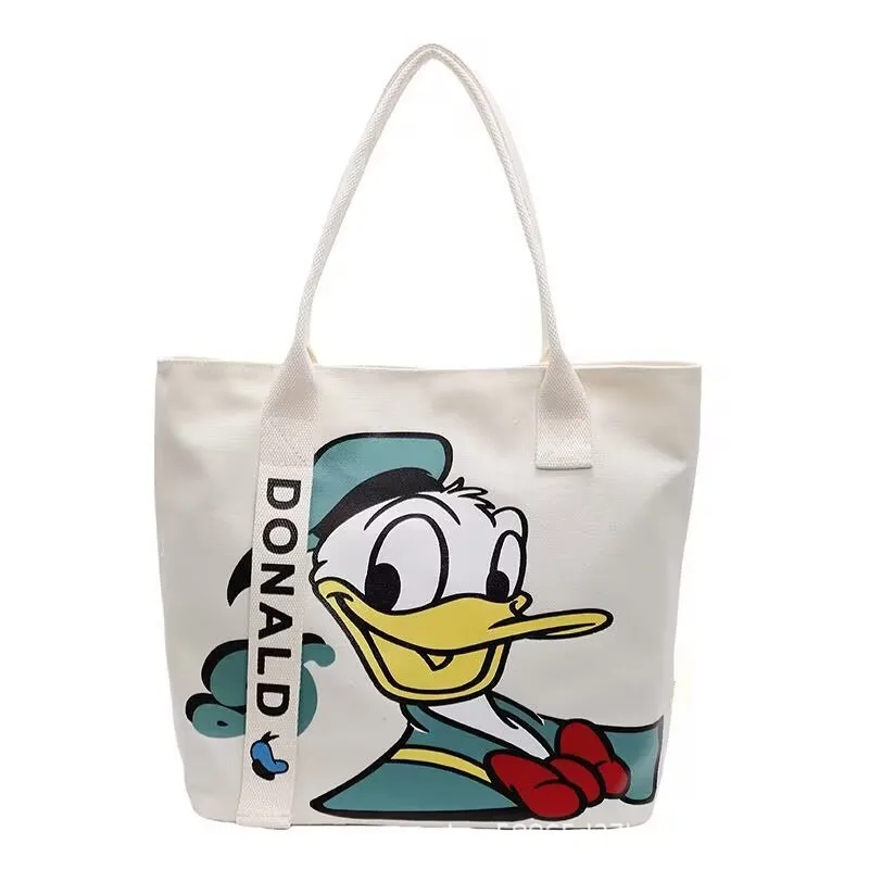 

Women Canvas Tote Bag Disney Cartoon Large Capacity Casual Cute Shoulder Handbag Versatile For Daily Use And Shopping