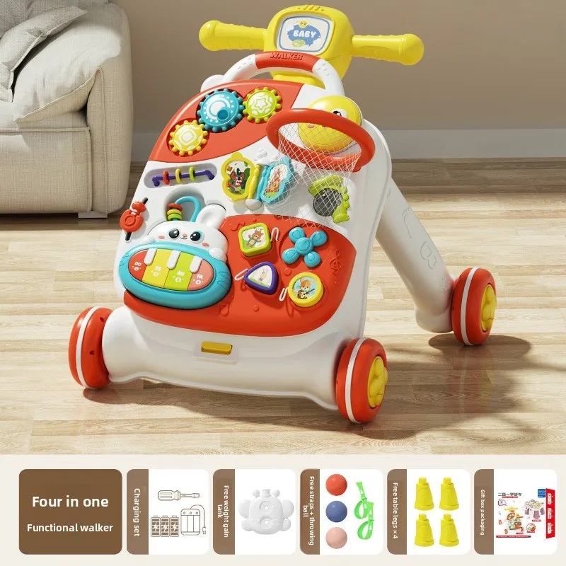 Push Walker-Spielzeug für Kleinkinder, Multifunktions-Lernwagen, Anti-Kipp-Lauflernhilfe, 1-jähriges Geschenk, Gehhilfe für Kleinkinder, sicher und stabil