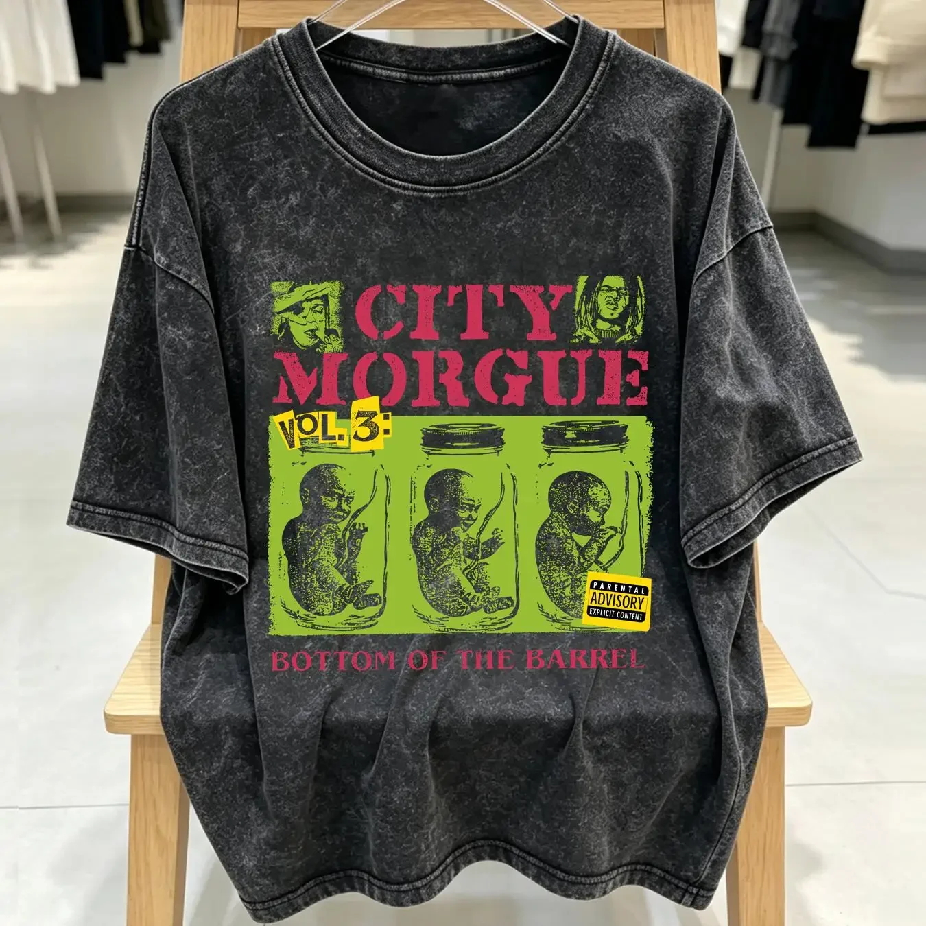 washed T Shirt City Morgue Bottom of the Barre For fan Black All Size AH691 vintage Washed graphic Breathable Casual fashion