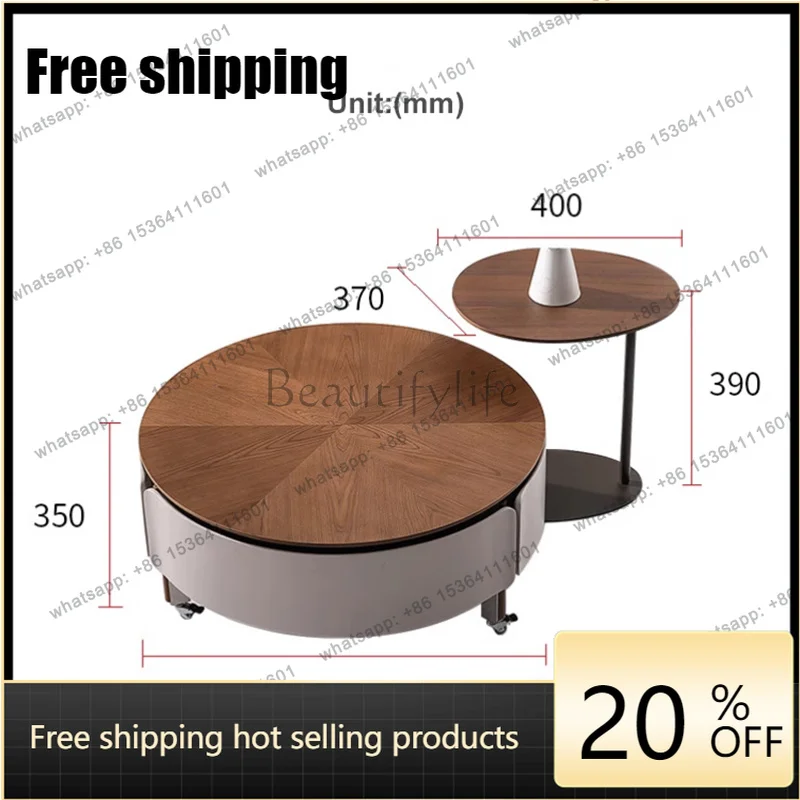 Italian Minimalist Coffee Tables Nordic Creative Solid Wood Living Room Coffee Table Set Designer High-End Home Furniture FYCT F