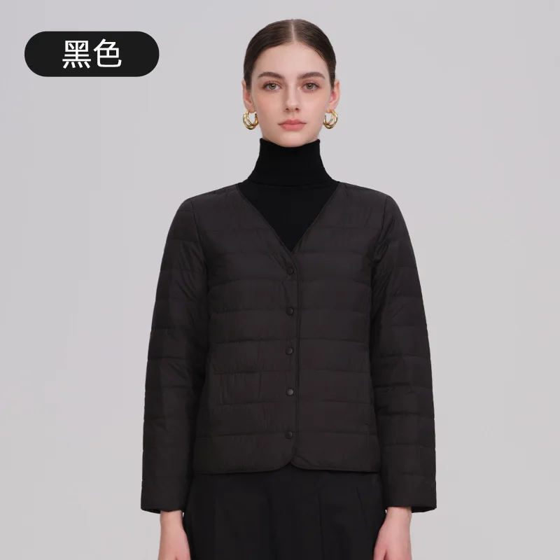 W2EJOURNEY جودة عالية الاتحاد الأوروبي الولايات المتحدة حجم الملابس الفاخرة في الهواء الطلق الخريف الخامس الرقبة خفيفة الوزن المرأة أسفل سترة #4