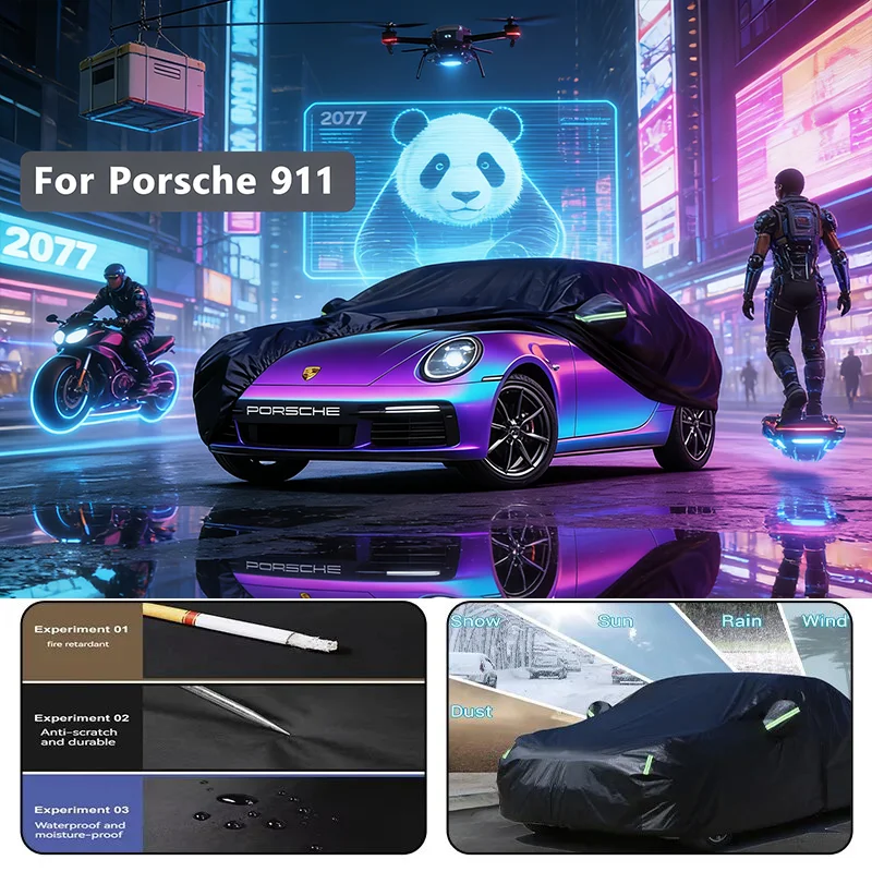 

Full Car Cover for Porsche 911 Outdoor Use - Waterproof Snowproof Sunshade, Winter & Summer Auto Protection Accessories