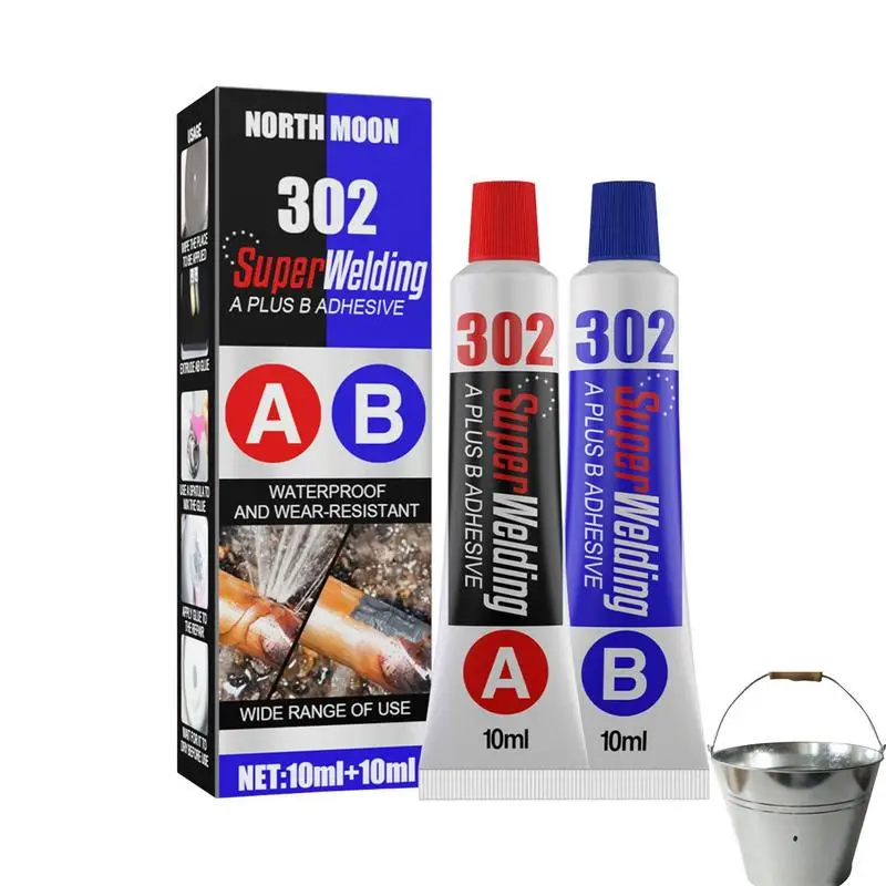 Colle de Réparation AB D.lique, Collage de Fer Résistant à la Chaleur, Soudage à Froid, Agent Adhésif de Réparation de Métal, Ciment de Contact de Roulette pour Réparation