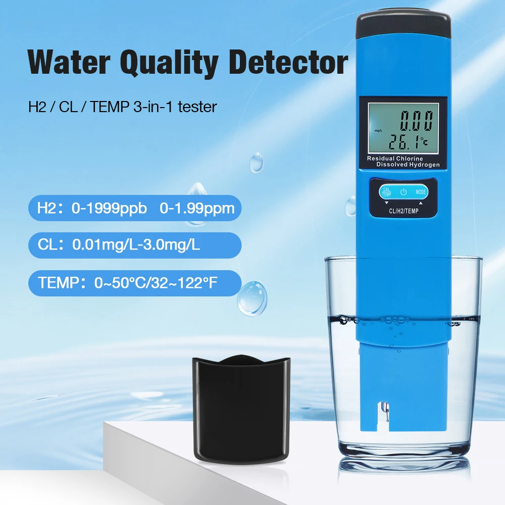 Probador de Calidad del Agua portátil, función 3 en 1,