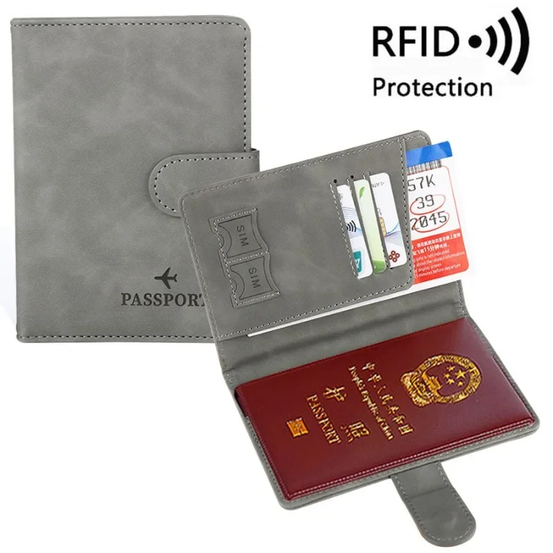 Women Men RFID Passport Cover Business ID Bank Card Passport Covers Holder PU Leather Passport Holder Case Travel Accessories