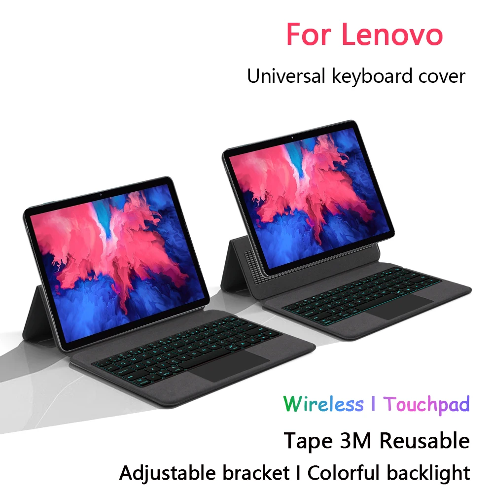 

Universal Keyboard For Lenovo XiaoXin Pad Pro 2022 11.2 Tablet Cover For Tab M10 Plus 3rd Gen M9 Touchpad Backlit Keyboard Stand