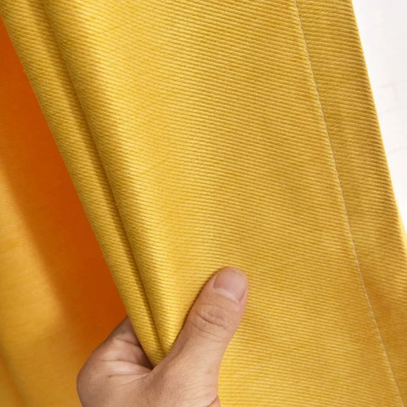 Modern Yellow Blackout Curtain For Living Room Thick Sheer Curtain Bedroom Window Blinds Drape Sunscreen Custom Made X-ZH455#20