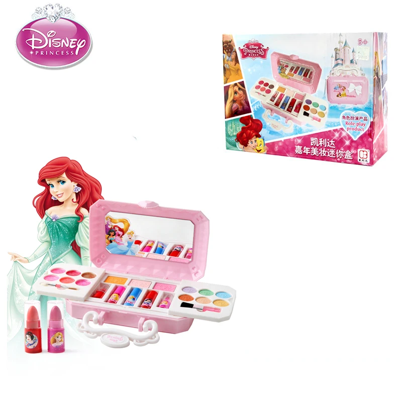 Real Disney original  girls frozen princess elsa Cosmetics Make up set real Beauty makeup box With box  kids Christmas gift