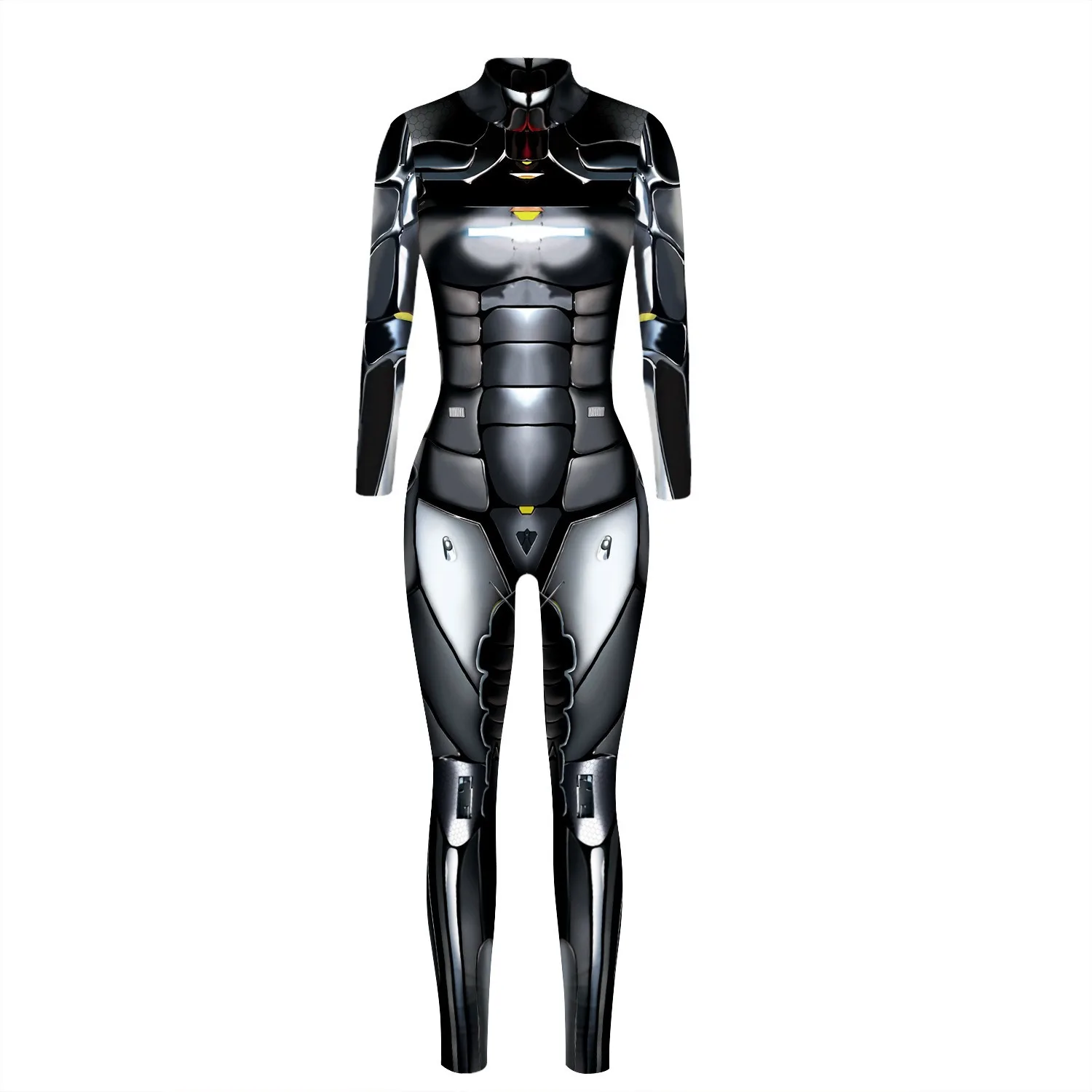 

Halloween New Style Women's One-Piece Suit Digital Printing Milk Silk Cosplay Armor Machine Long Pants Low Waist Polyester Fiber
