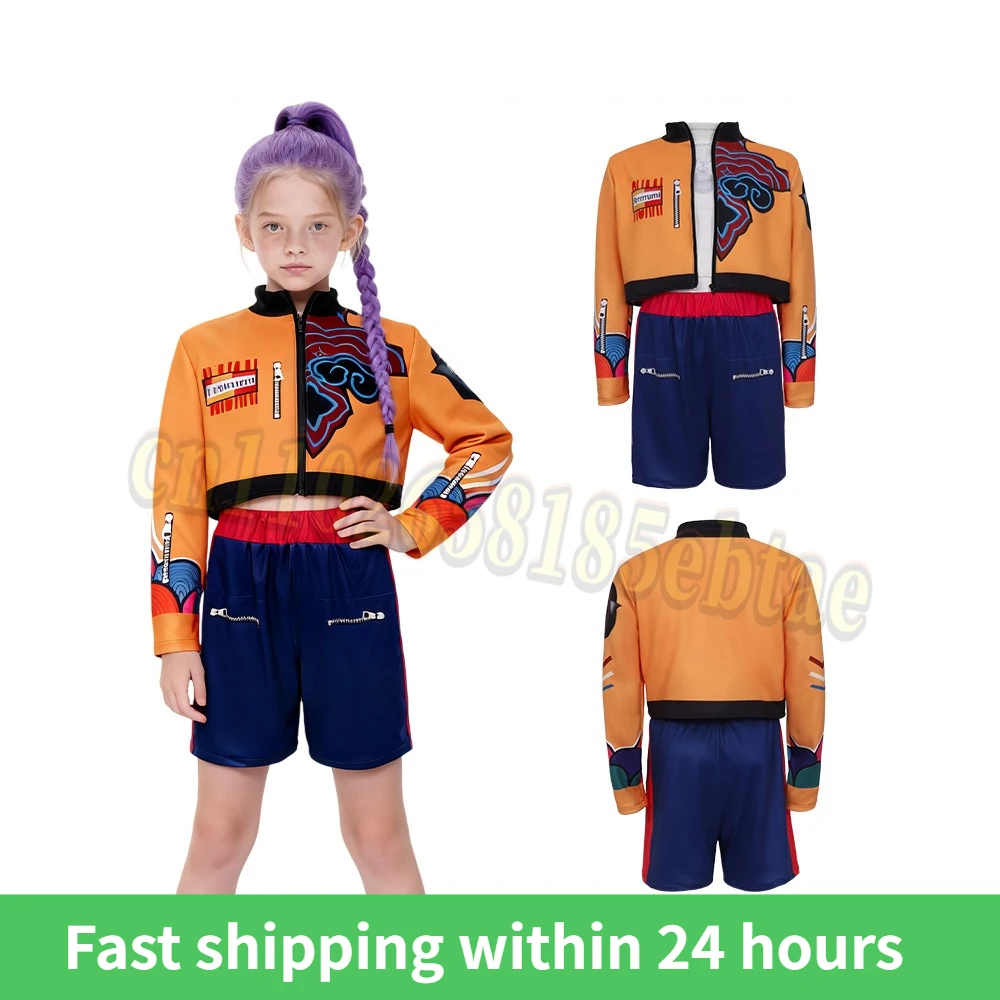 

2025 Kpop Demon Hunter Cosplay Costume Rumi Zoey Mira Cosplay Girls Style Kids Stage Performance Clothes Halloween