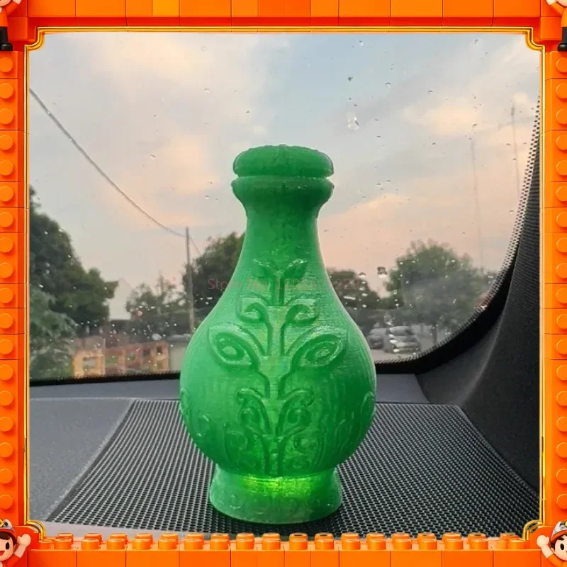 

Маленькая зеленая бутылка, обычный товар для бессмертного культивирования, бутылка Han Li Palm-Heaven с 3D-печатью — свечение после крышки, размещенное на базе