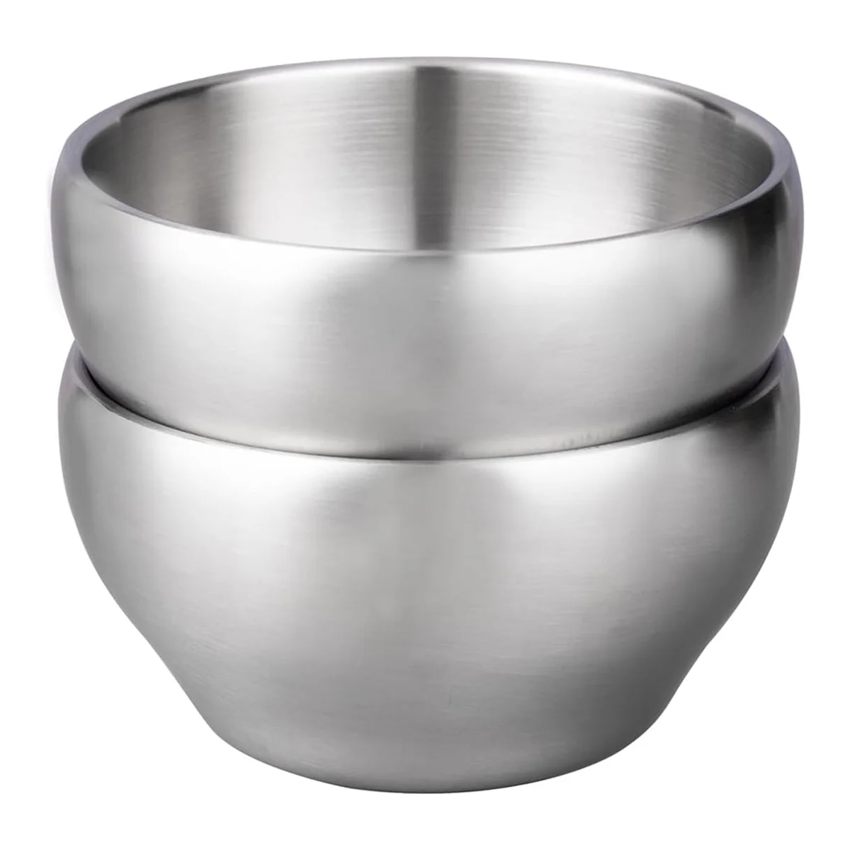 Stainless steel bowl Ice Cream Bowl Insulated Bowl 15oz Double Wall Soup Bowl SUS304 Stainless Steel Cereal Bowl, Set of 2