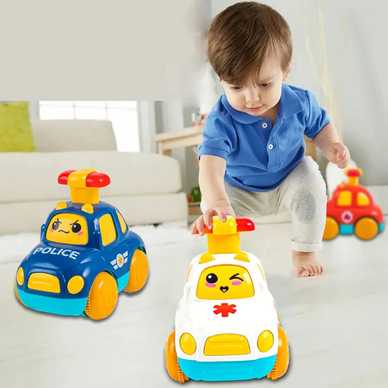 Baby Toy Cars for Boys 1 2 3 Years Gift Press and Go Police Car Educational Toys Pull Back Cars Toys for Toddlers 12 18 Months