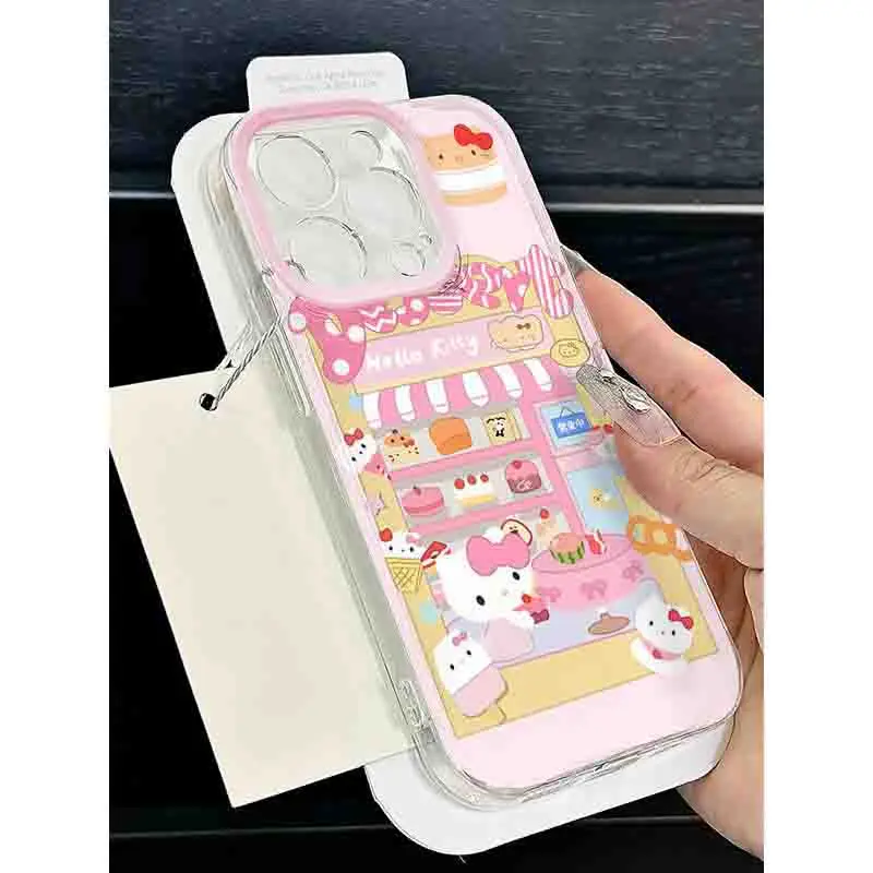 Etui na telefon do iPhone 15 14 13 12 11 Pro Max XR XS MAX 78 Plus Y2K dziewczynka urocza tylna obudowa Sanrio Hello Kitty