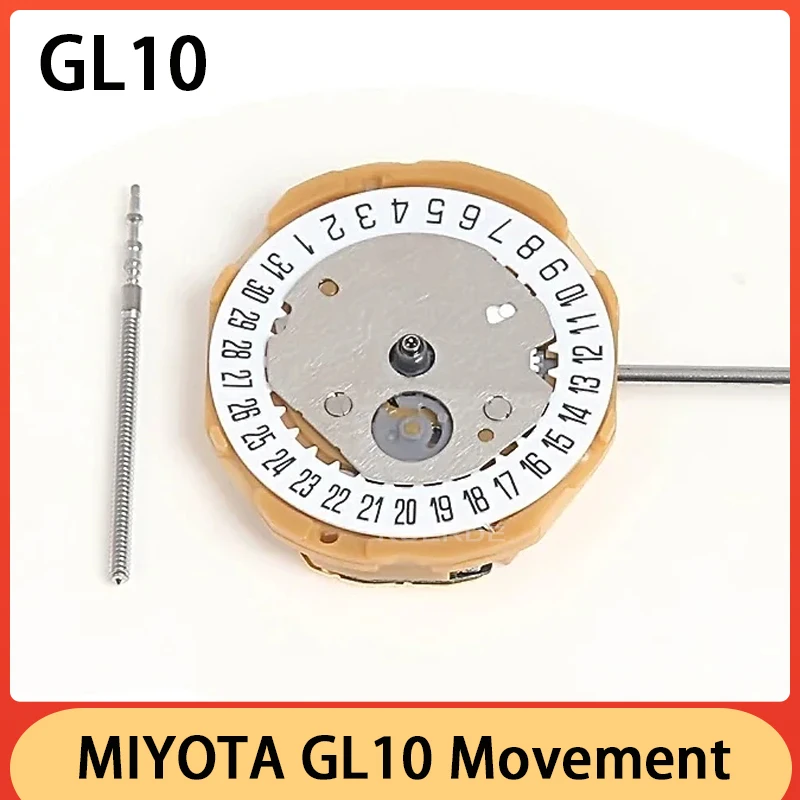 Nowy oryginalny MIYOTA GL00 GL10 złoty ruch na 3 ręce data na 3/6 kwarcowy mechanizm GL10 GL00 akcesoria do zegarka