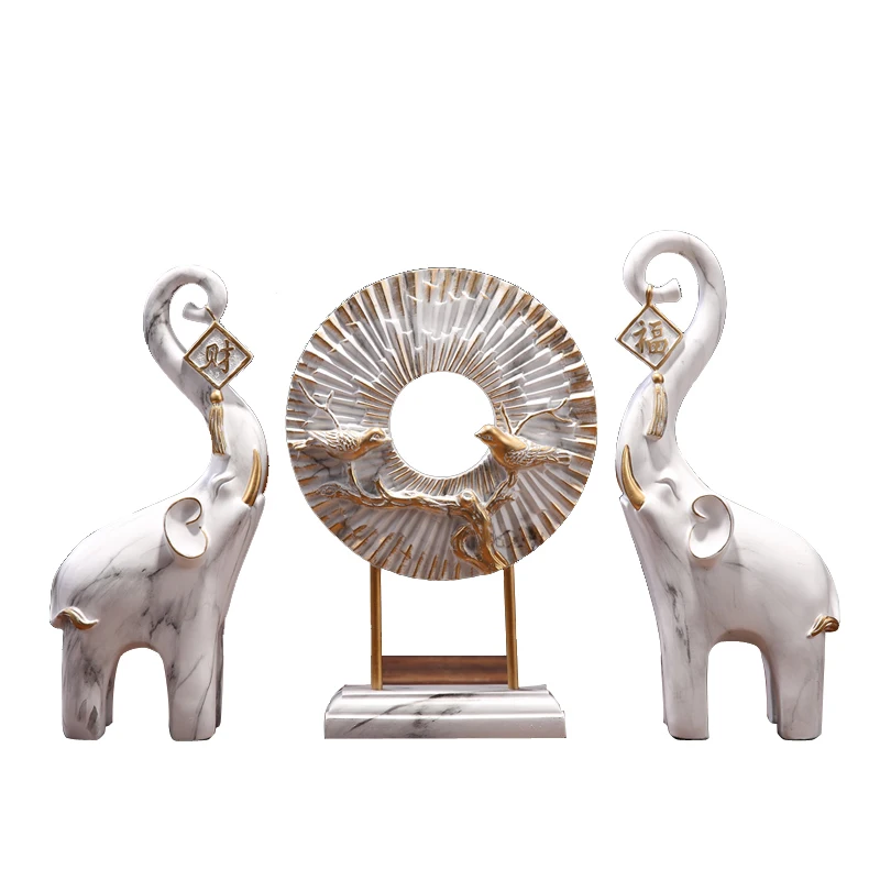 Imagem -03 - Sorte Elefante Resina Enfeites Riqueza Europeia Casa Sala de Estar Figurinhas de Mesa Artesanato Escritório Desktop Decoração Decoração