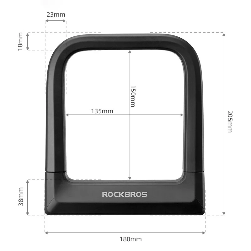 ROCKBROS Bike Silicone U-lock MTB Road Bicycle Waterproof Stable Anti-theft Lock Multifunctional Lock For Motorcycle Safety Bike