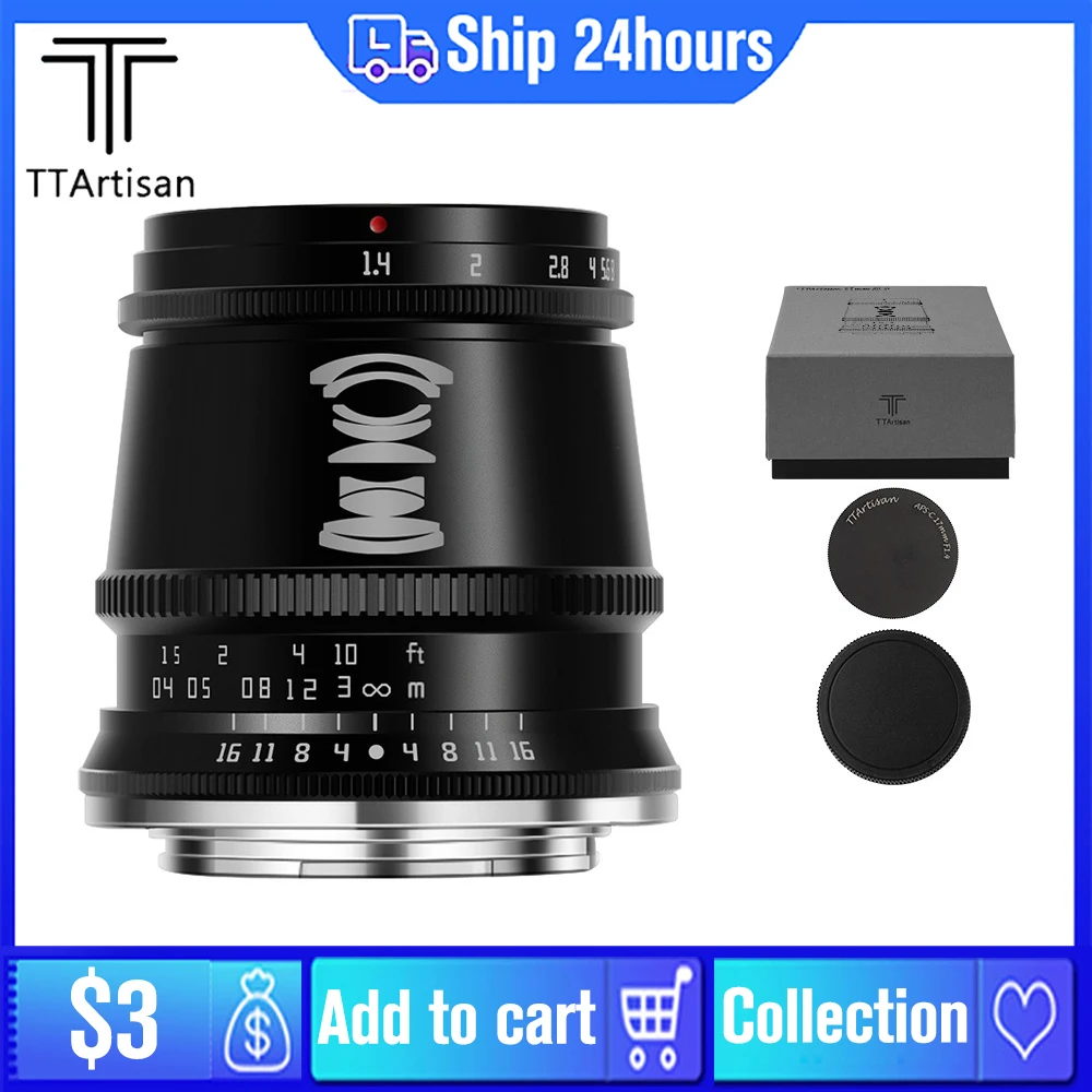 

TTArtisan 17mm F1.4 Wide Angle Camera Lens for Sony E Mount Fujifilm X Mount XA7 Canon M Leica L Nikon Z Panasonic Olympus M43