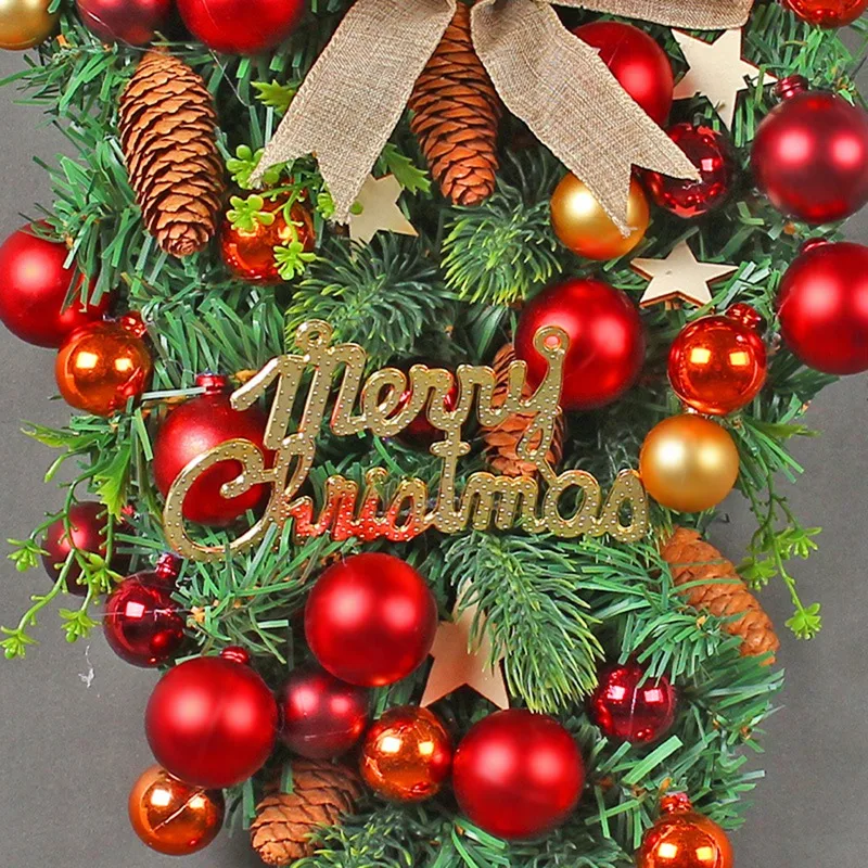1 Stück hängende Verzierung Weihnachten künstliche Kranz dekoration wie gezeigt Kunststoff Metall für Haustür, Wand, Kamin