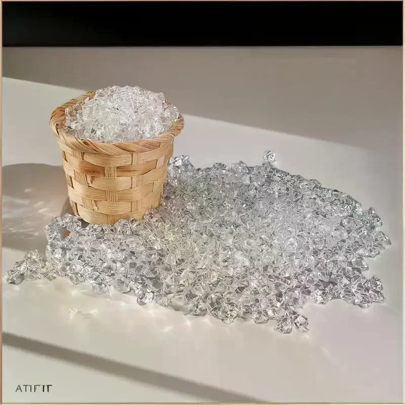 ชุดหินน้ำแข็งใสขนาดเล็ก 1 ชุด หินน้ำแข็งแตก คริสตัลน้ำแข็ง เม็ดน้ำแข็งจำลอง สำหรับตกแต่งบ้านตุ๊กตา ของตกแต่งบ้านจิ๋ว