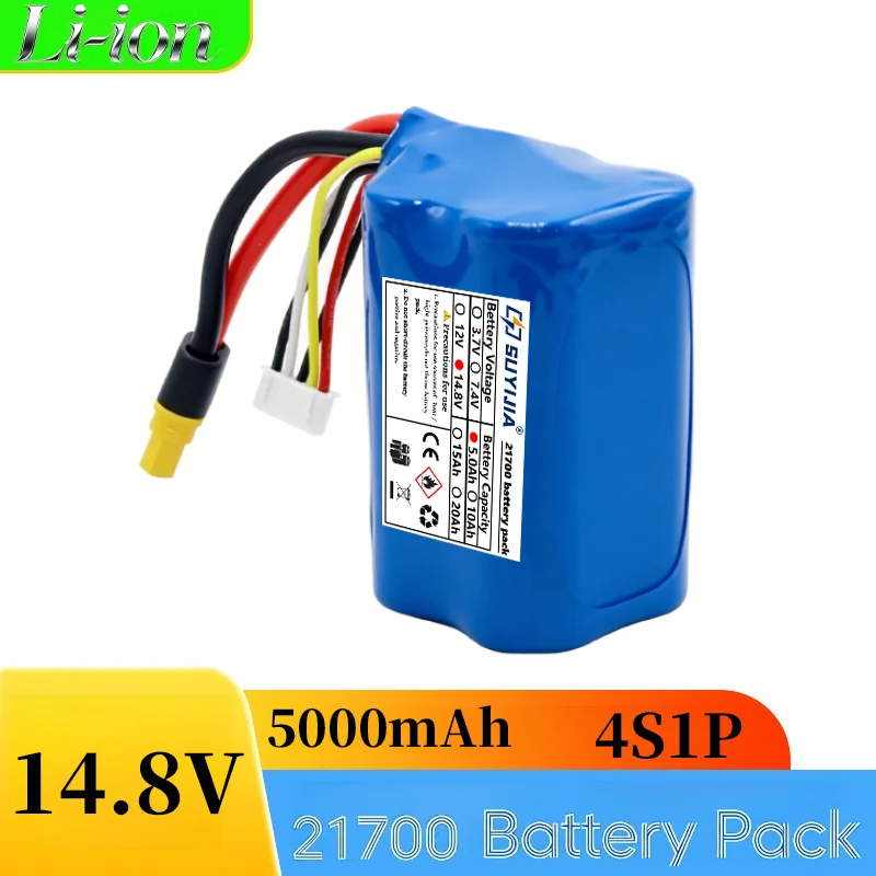 

21700 4S1P 5000mAh 14.8V 10C Lithium Battery Pack for RC Drone, Model Aircraft, RC Car, Boat & Ship Models