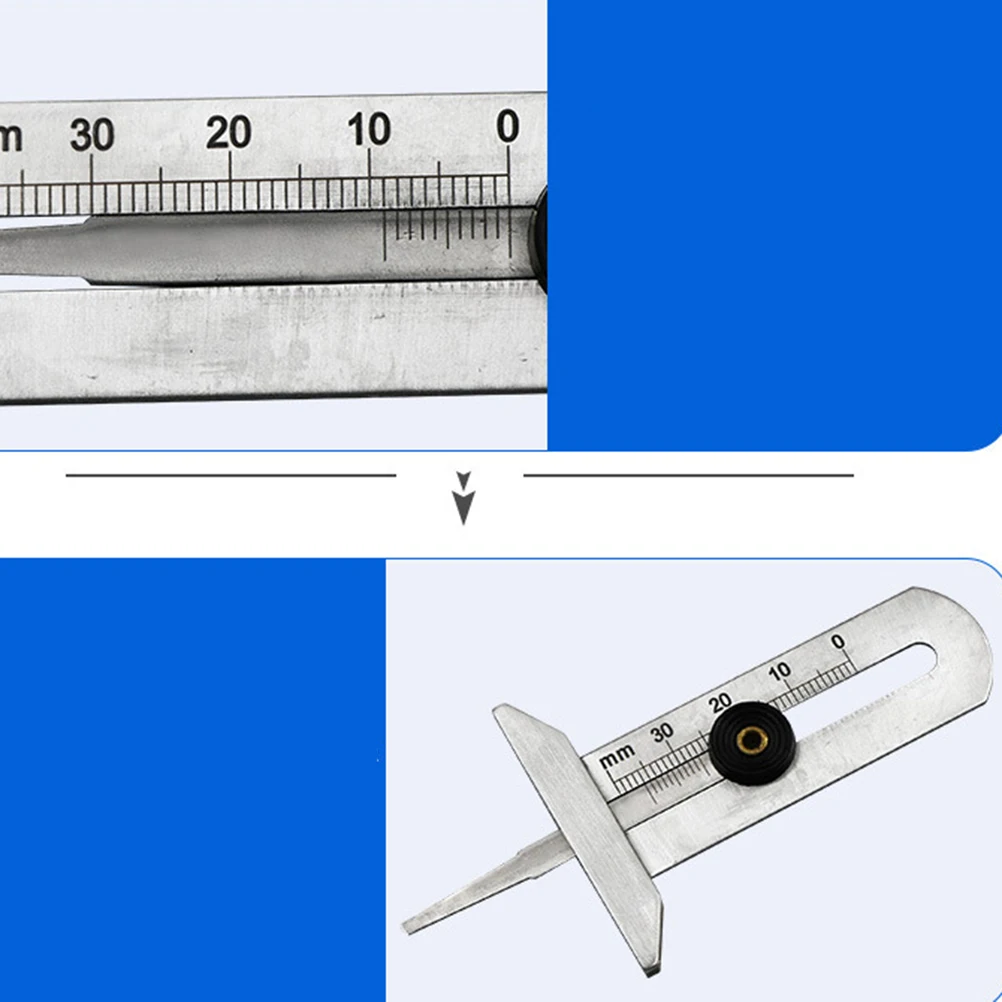 

Tire Tread Depth Gauge 0-30mm Stainless Steel Metal Portable Wear Resistant Easy Read Tyre Depth Meter for Trucks Suv