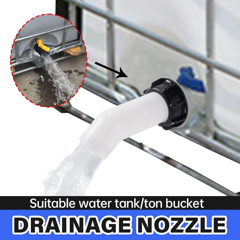 

60mm coarse thread plastic Extension Drain Hose IBC Tank Drain Extension Tube Garden Discharge Joint 1PCS 4.5cm barb spout