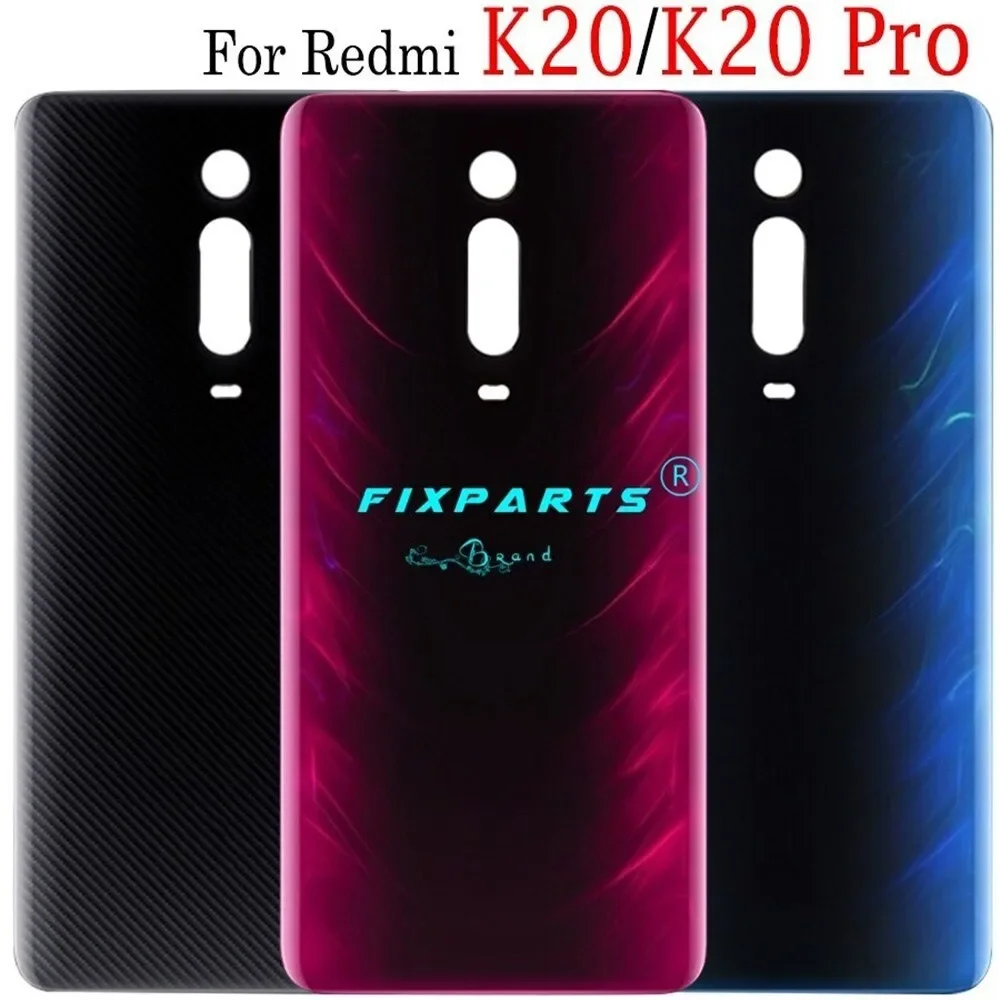 For Redmi K20 Battery Cover Back Glass Panel Rear Door Case For Xiaomi Mi 9T Pro Back Cover With Adhesive