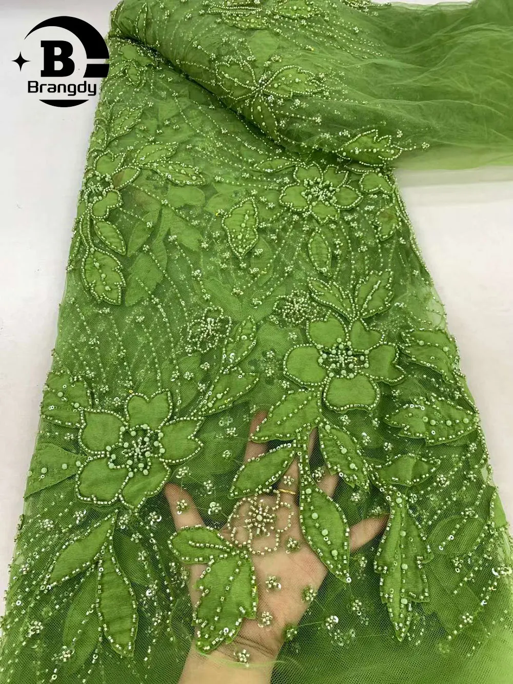 

Luxury Embroidery African Handmade Beaded Lace Fabric 2024 Groom Nigerian French Sequins Net Lace Fabrics For Wedding