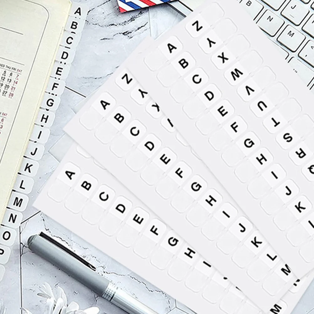 

10 Sheets Water Proof Index Label Student Alphabet Stickers The Pet Book Notes Tabs