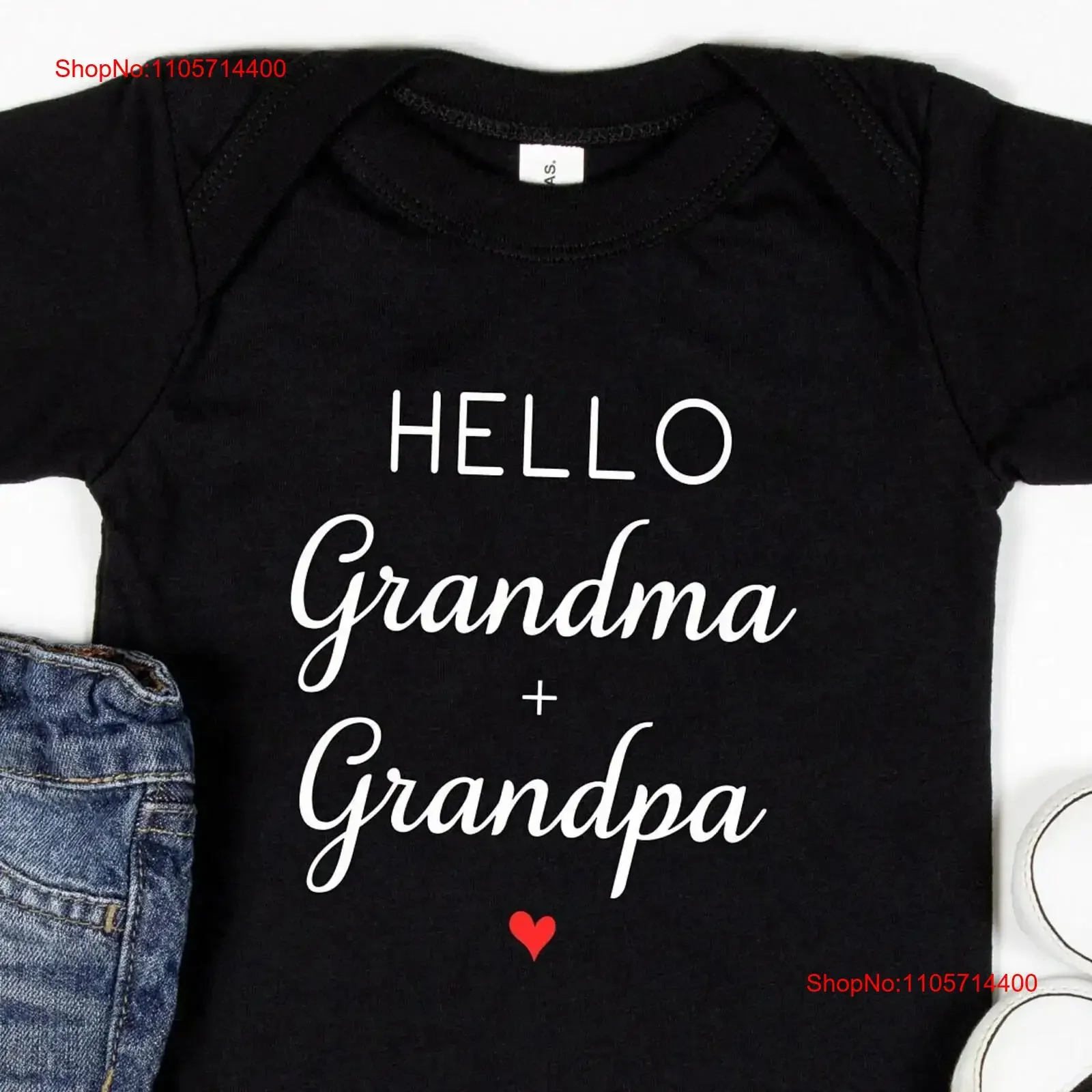 Hello Grandma And Grandpa T Shirt Gender Neutral Promoted To New Grandparent Pregnant Announcement Template Coming Soon Baby
