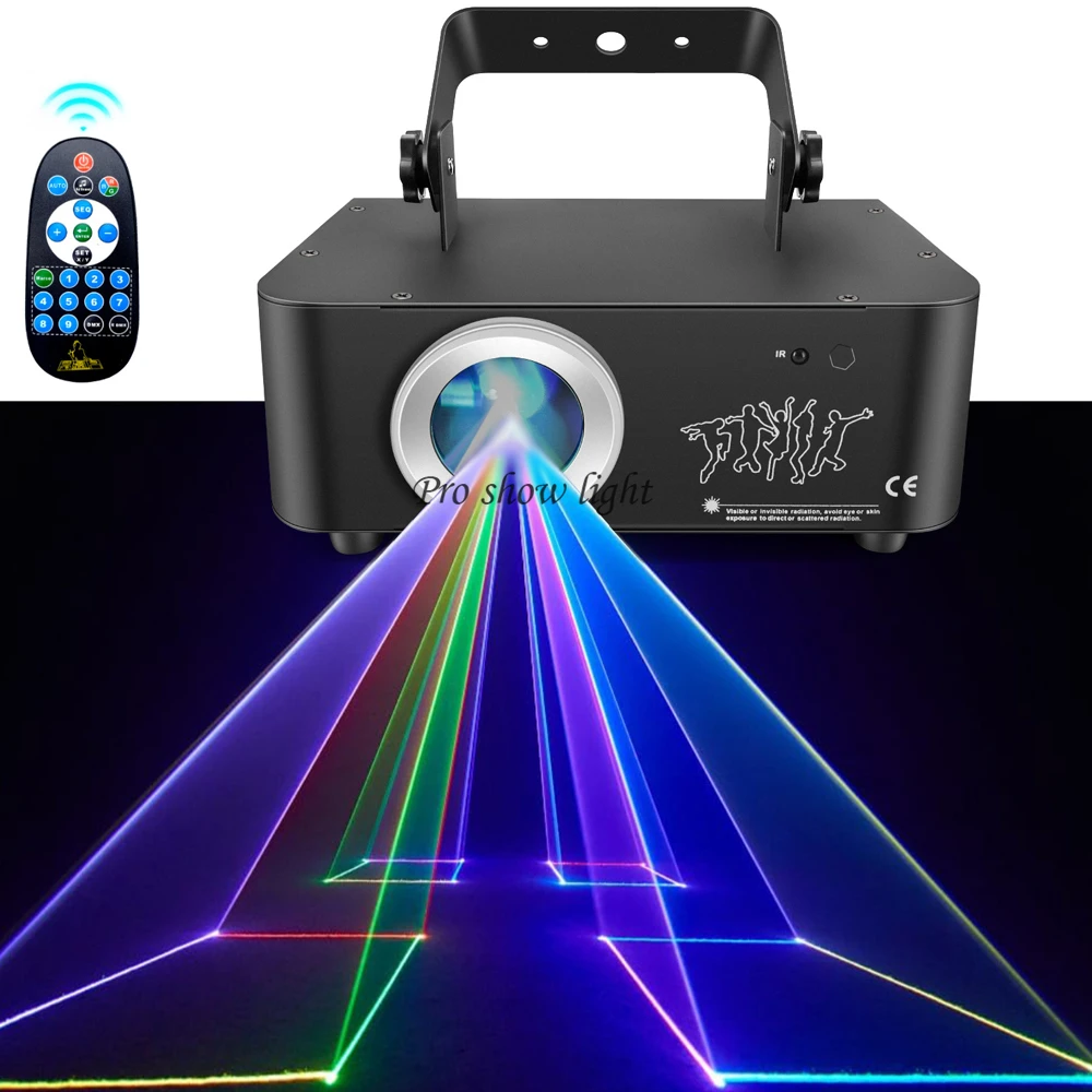 RGB Animation Laser Light DMX 550MW Beam Scanner Laser Light Projector 3D Lazer Light for DJ Disco Bar Club Party Wedding Shows