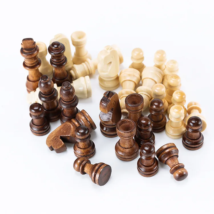 Fine Wooden Chess Pieces Multi-Spec Standard Size Chess Pieces Do Not Include Board Elementary Beginner Chess Pieces Accessories