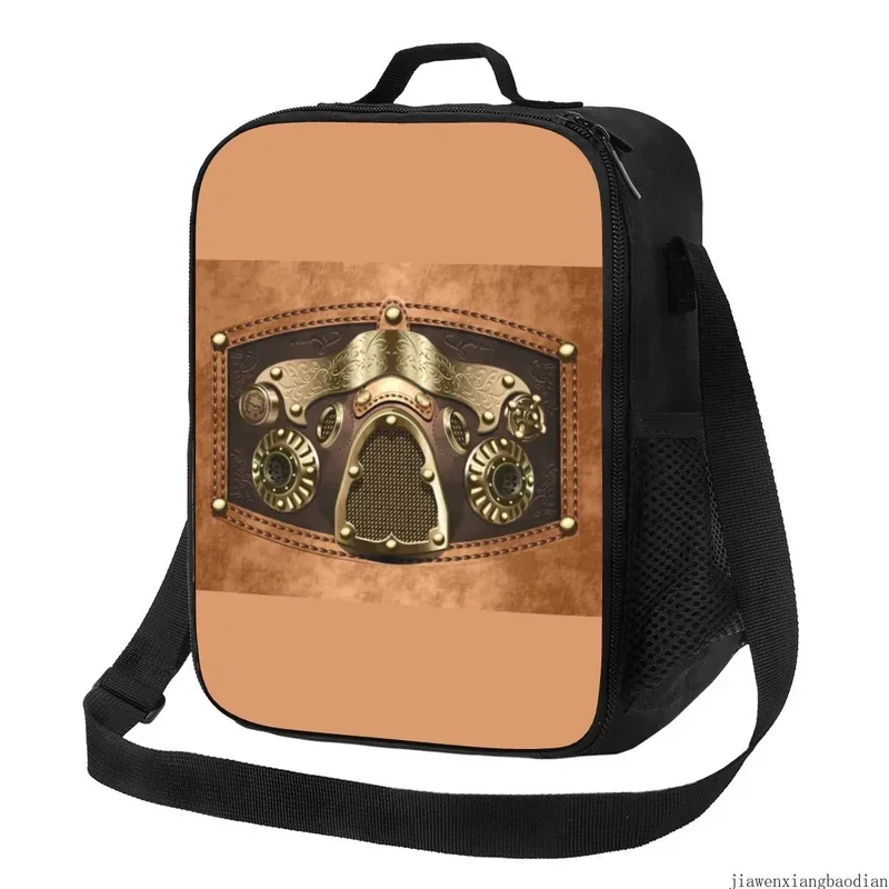 Steampunk Thermal Insulated Lunch Bag Fighter Pilot Portable Lunch Container for Outdoor Picnic Multifunction Bento Food Box