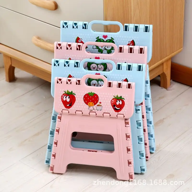 Folding Stool Portable Stool Cartoon Children's Stool Train Maza Household Coffee Table Stool Outdoor Plastic Stool Step Stool