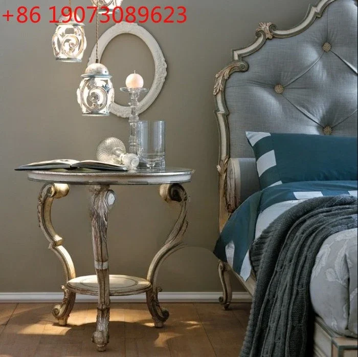 

Легкий роскошный ретро-кофейный столик, французский классический кофейный столик с резными краями.