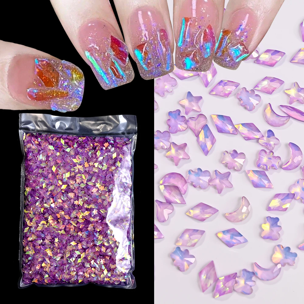 

100pcs/bags Manicure Resin AB Drill Mixed Special-shaped Rhinestones for DIY Nail Art Charms 3D Resin Decoration Accessorie