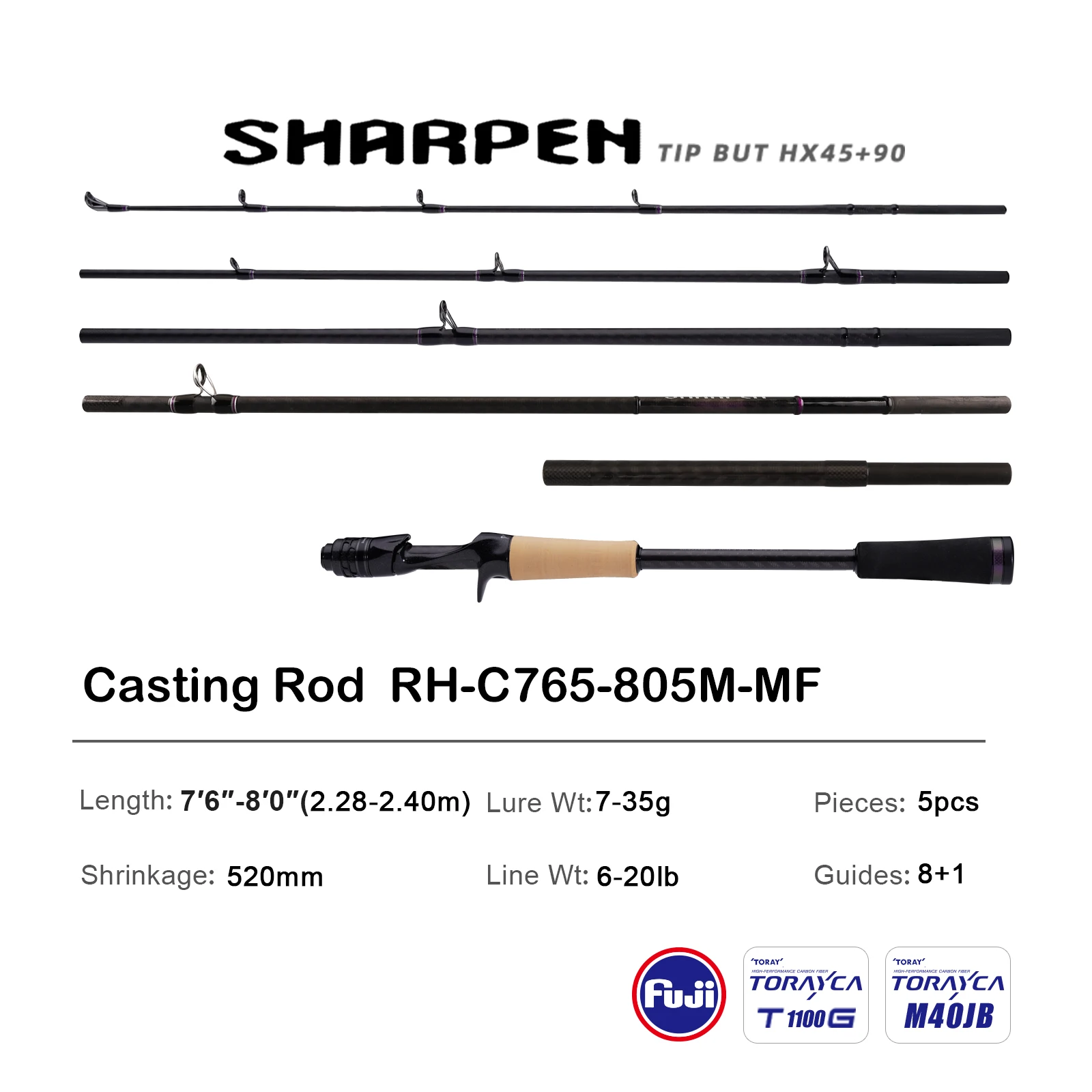 PURELURE 4ピース ロッド SHARPEN RH-684ML-MF PURELURE SHARPEN ソフトルアー ロングスピニング＆キャスティング XF