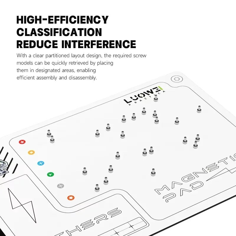 LUOWEI LW-334 Double-sided Magnetic Screw Storage Pad Soft Magnetic Material for Mobile Phone Repair Screws Storage Mat Tool