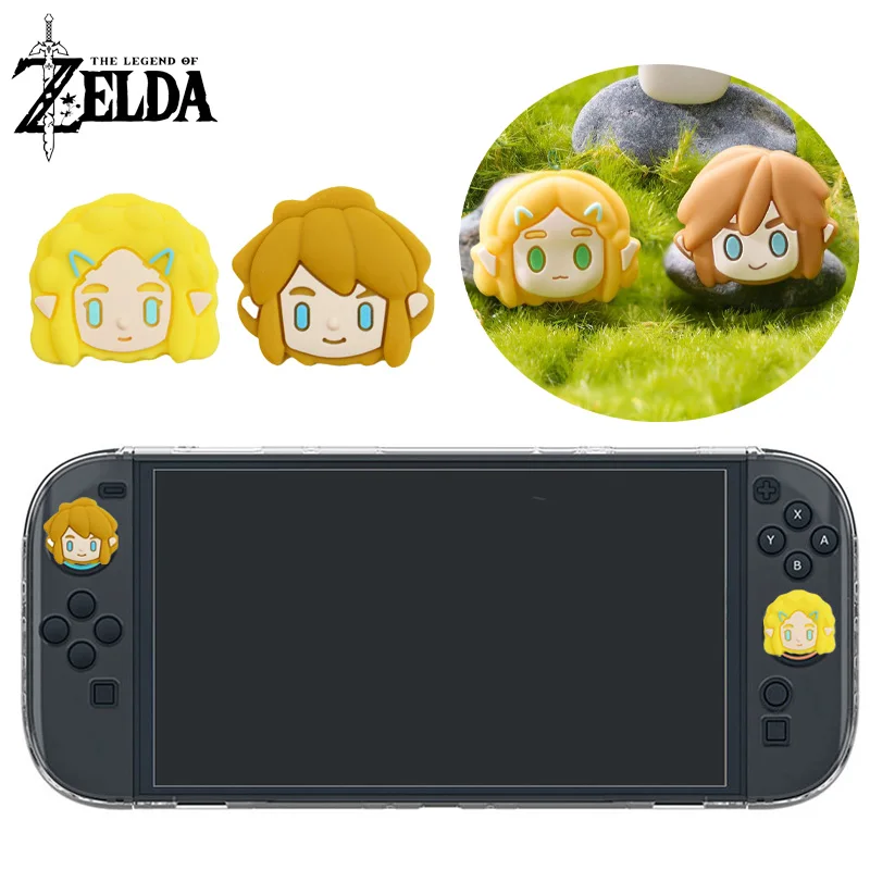2pcs Legend of Zelda Link Zelda Silicone Rubber Thumb Grip for Nintend Switch 2 PRO PS5 XBOX JoyCon Controller Protective Cover