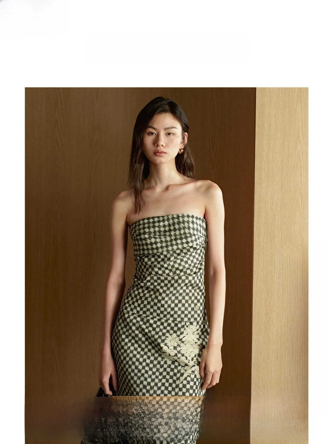 

ZhiZhi Весна 2026: Модный укороченный топ с принтом в клетку, предотвращающий скольжение, из смесового полиэстера, нейлона и хлопка