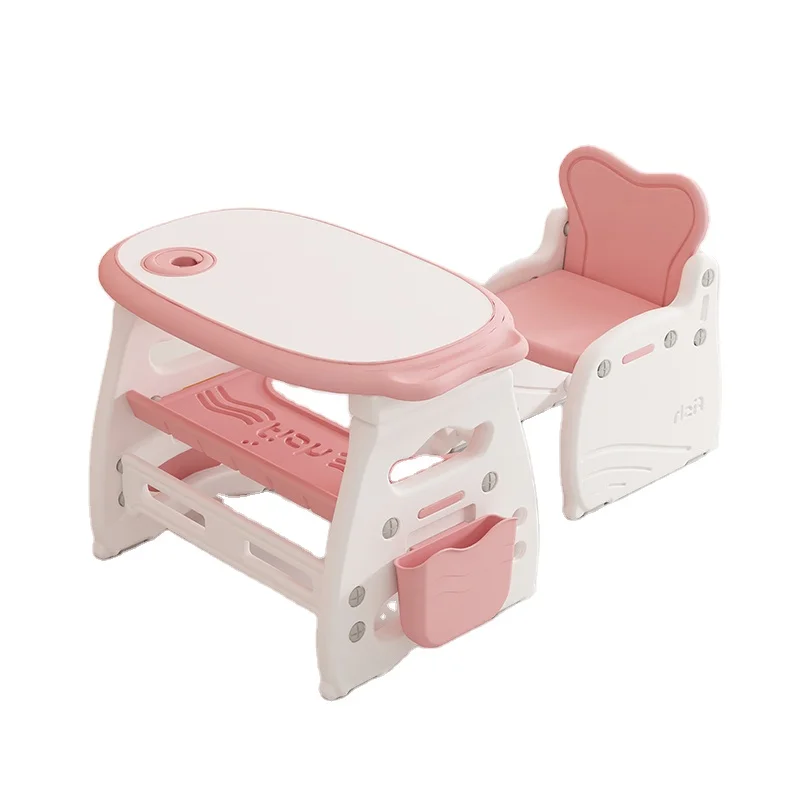 

Custom Customizable Baby Plastic Homework Desk Children Furniture Study Dining Tables And Chair Set