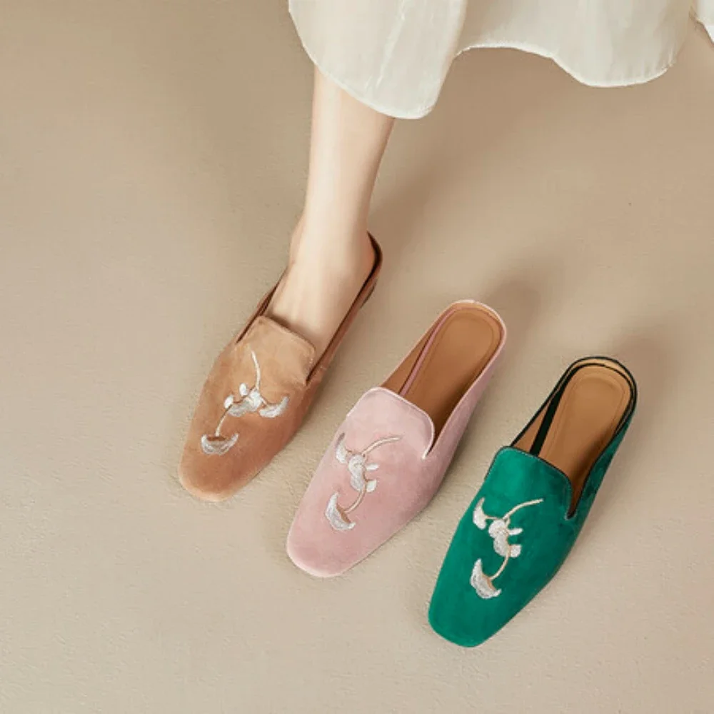 

Весенне-летняя обувь для ленивых Baotou Mueller, полутапочки на плоской подошве, женская модная уличная одежда, пляжные женские сандалии для отдыха