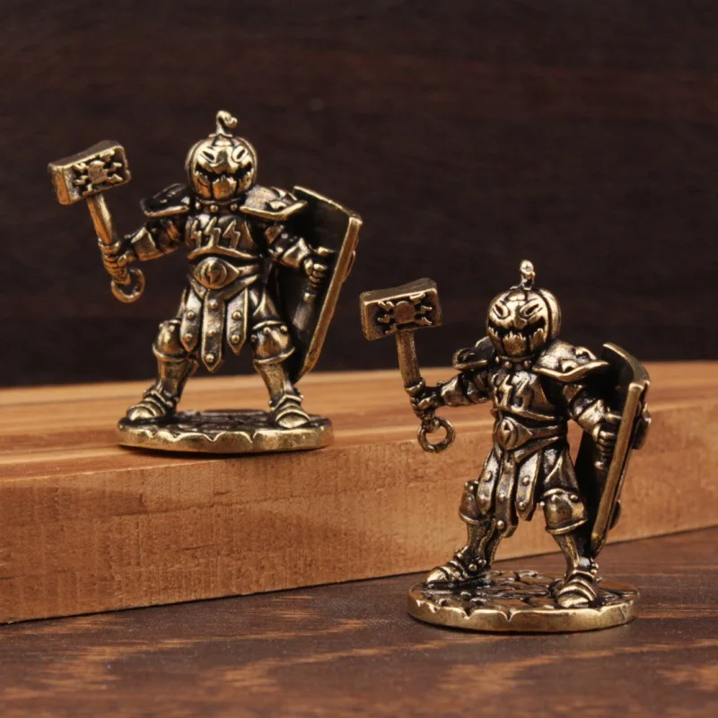 1/2Pcs Brass Ornament Pumpkin Soldier Small Ornament Soldier Model Figure Toy Ornament Creative Crafts