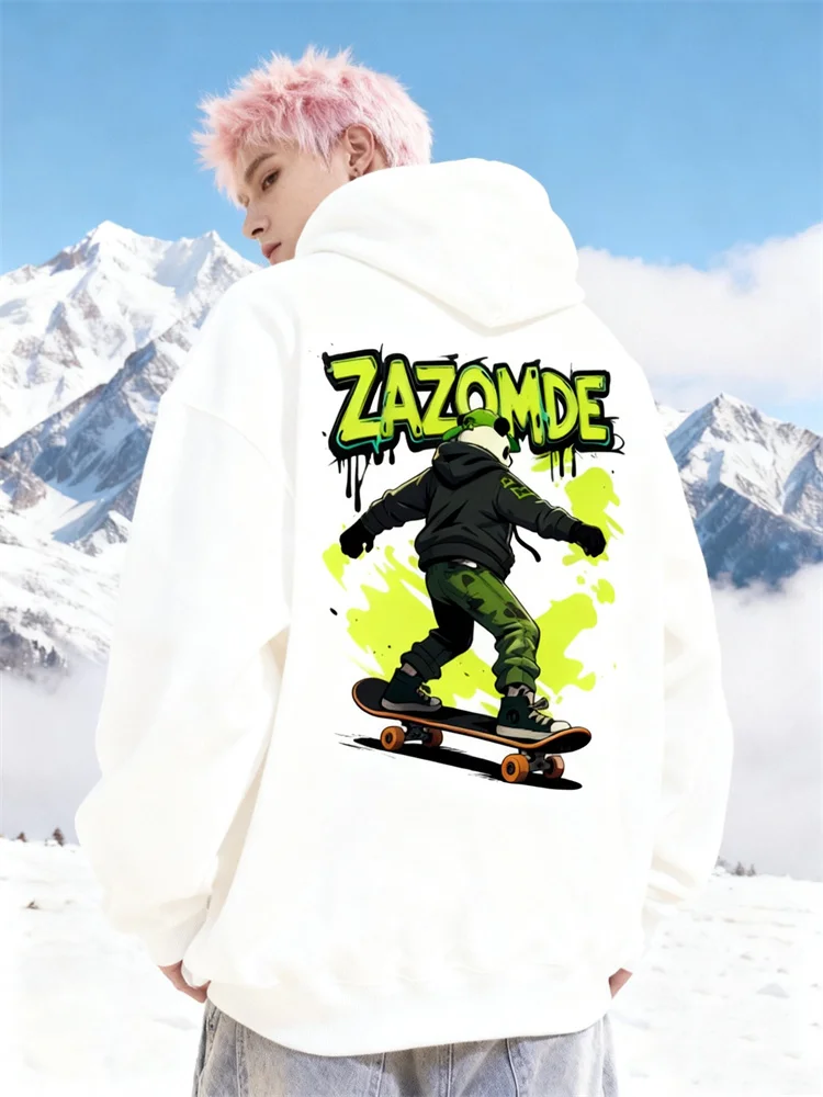 

ZAZOMDE Urban Street хип-хоп скейтборд панда принт мужская толстовка с длинным рукавом пуловер хлопковая толстовка для стиля граффити