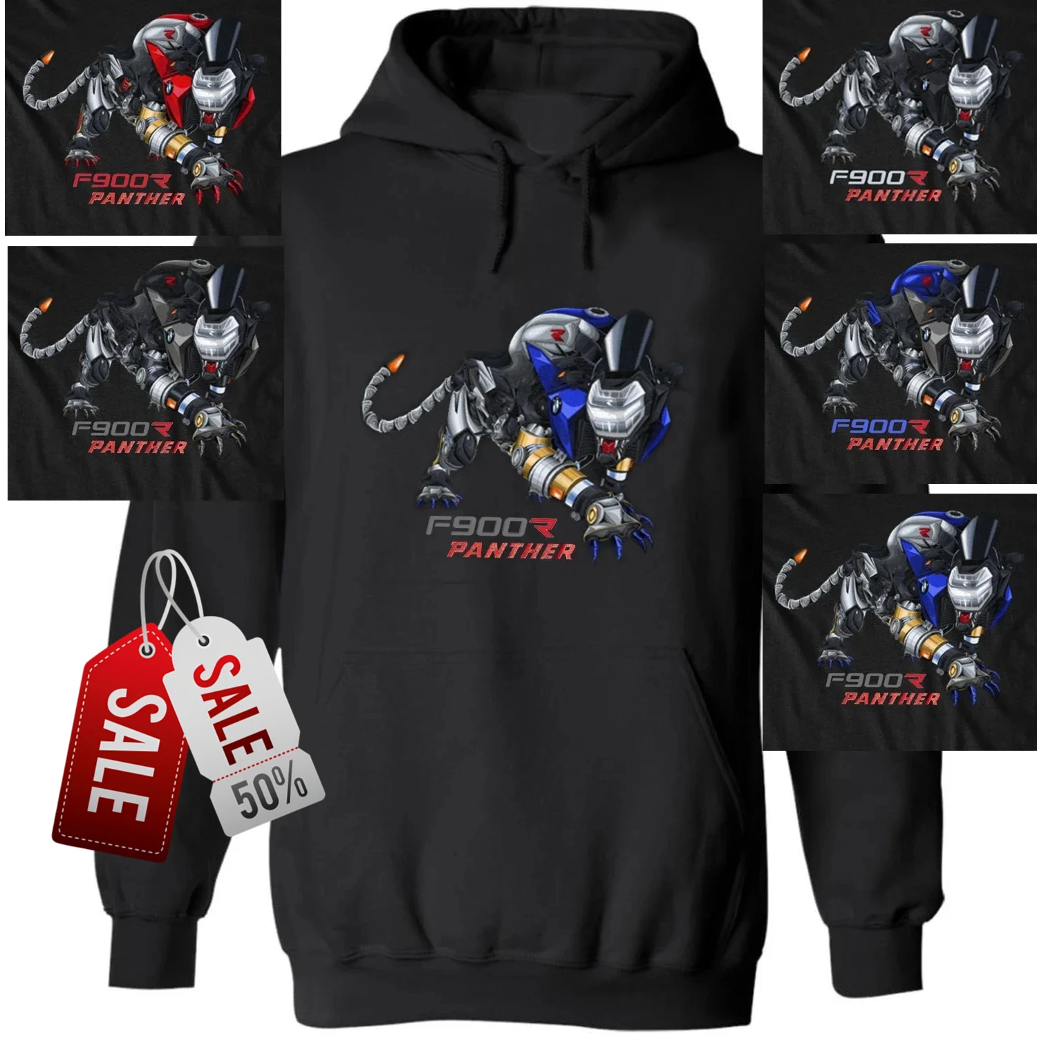 

Модели 2020-2024 года, немецкий пуловер с капюшоном в стиле пантеры F900R, удобные хлопковые повседневные мужские толстовки, уличная одежда